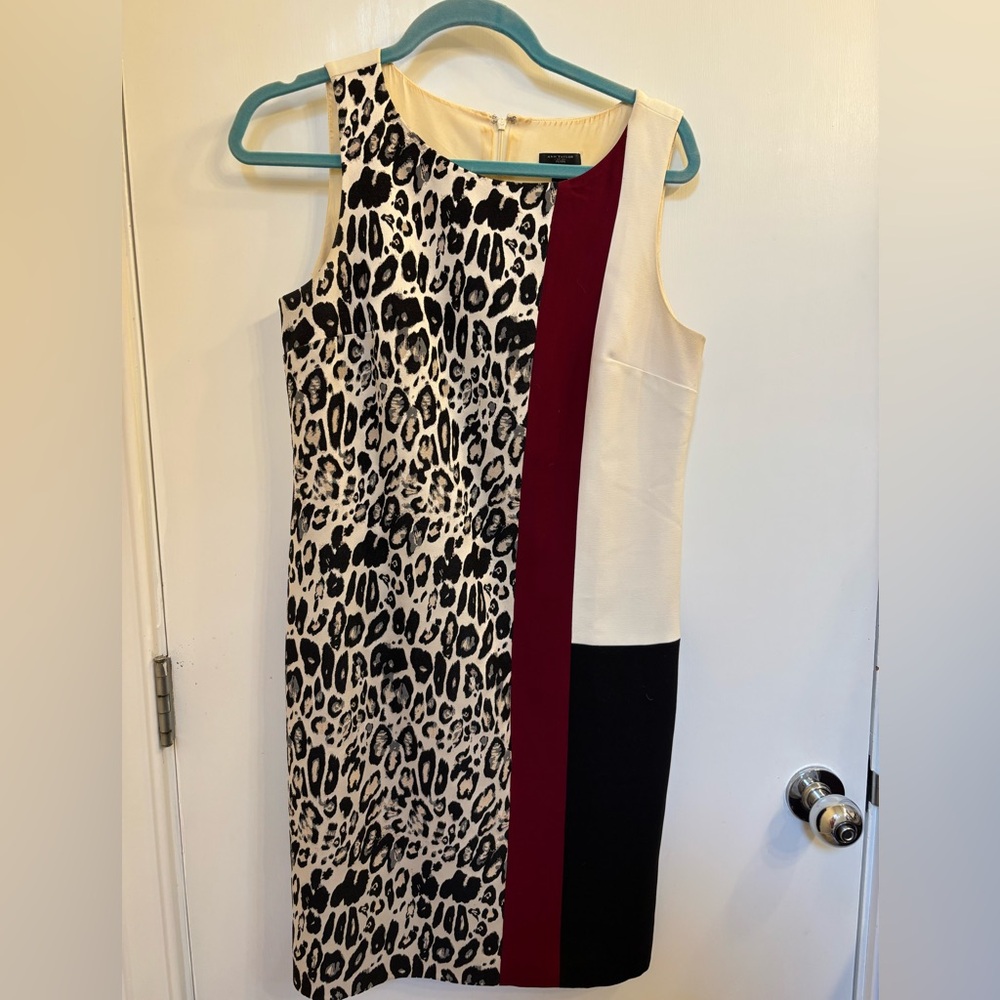Chic Leopard Print Colorblock Dress